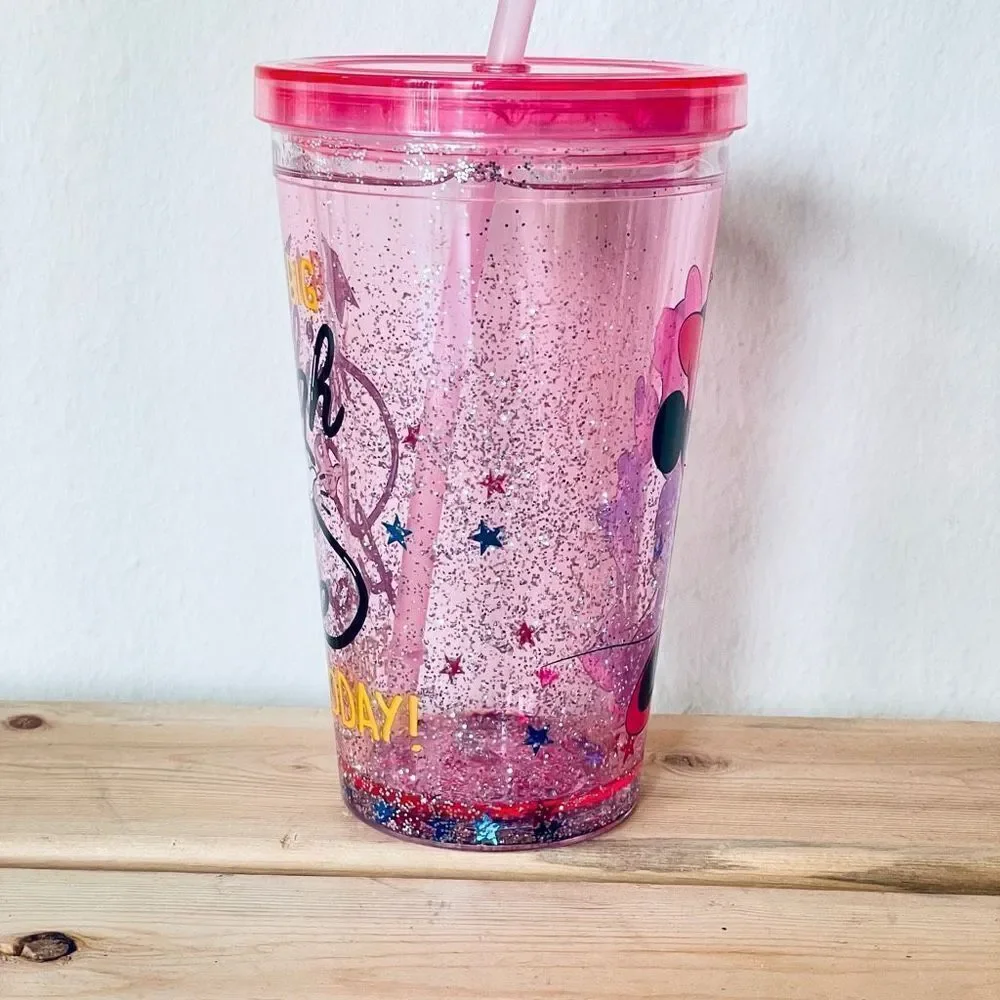 NWT Disney Minnie Mouse Prom Grad Pink A Big High Five for Today travel Tumbler